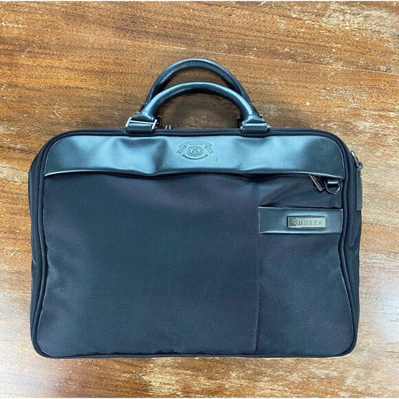 Flaws GHURKA 712 The Associate Black Nylon Leather Laptop Briefcase Bag Mens - Picture 1 of 16